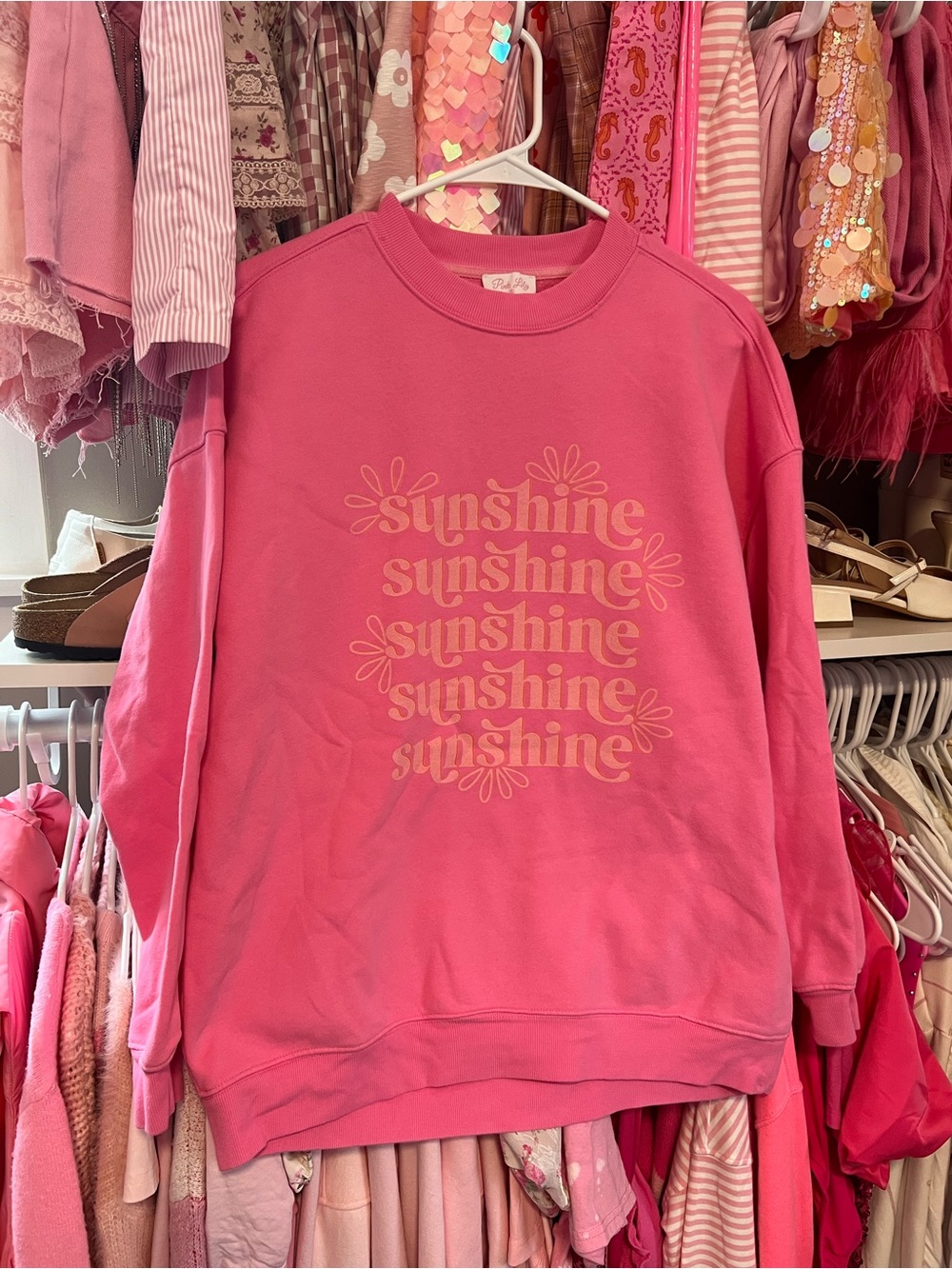Pink Lilly-Sunshine Graphic Pink Women's Sweatshirt